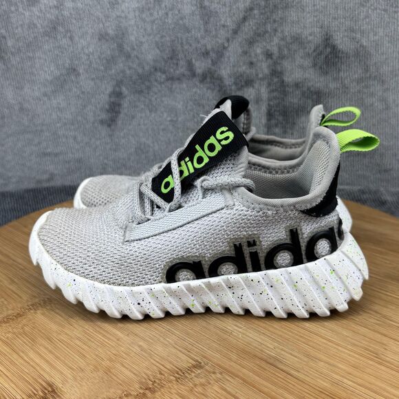 Adidas Running Shoes Kids Size 11K Gray Green Three Stripes Speckled IG2486 - Picture 4 of 10